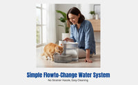 Cat Water Dispenser, Automatic Tilted Flow, Rechargeable, No Filter Needed