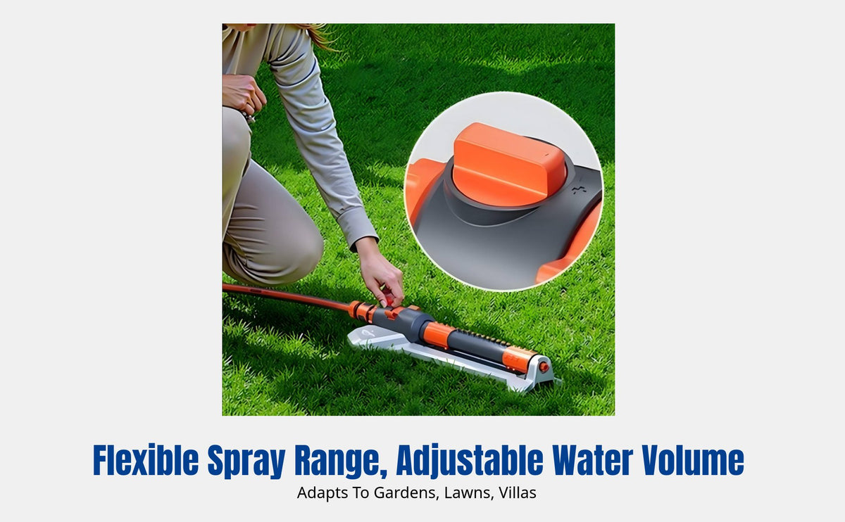 Oscillating Sprinkler, Adjustable Water Pressure, Precision Spray Head, Garden Lawn, Outdoor Use