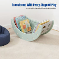 Kids Multi-Functional Climbing Rack, Storage Shelf, Book Display, Rocking Chair, Study Table, HDPE