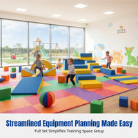 Kids Soft Fitness Equipment, Balance Bar, Jump Box, Incline Mat, Vaulting Horse, Pommel Horse, School, PVC/PU Material