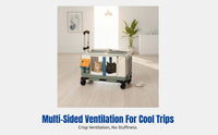Cat Transport Trolley, Portable Pet Carrier, Large Capacity Double Cat Dog Stroller, Travel Airline Box