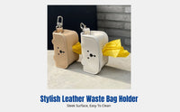 Leather Pet Waste Bag Dispenser, Foam Portable Hanging Pouch, Cute Creature Shape, Multi-Color, for Dogs