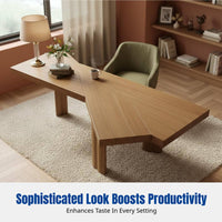 Hardwood Office Desk, Modern Chinese Style Workstation, Computer Table for Home Office, Adjustable