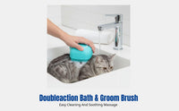 Pet Bath Brush, Silicone Massage Comb for Cats and Dogs, Soft Bristles, Grooming & Cleaning Tool