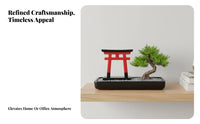 Japanese Torii Fridge Shrine Fox, Fuji Peak, Resin Ornament