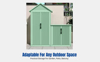 Outdoor Aluminum Storage Cabinet, Sun-Resistant Organizer, Waterproof Garden Tool Locker for Balcony, Yard, Patio