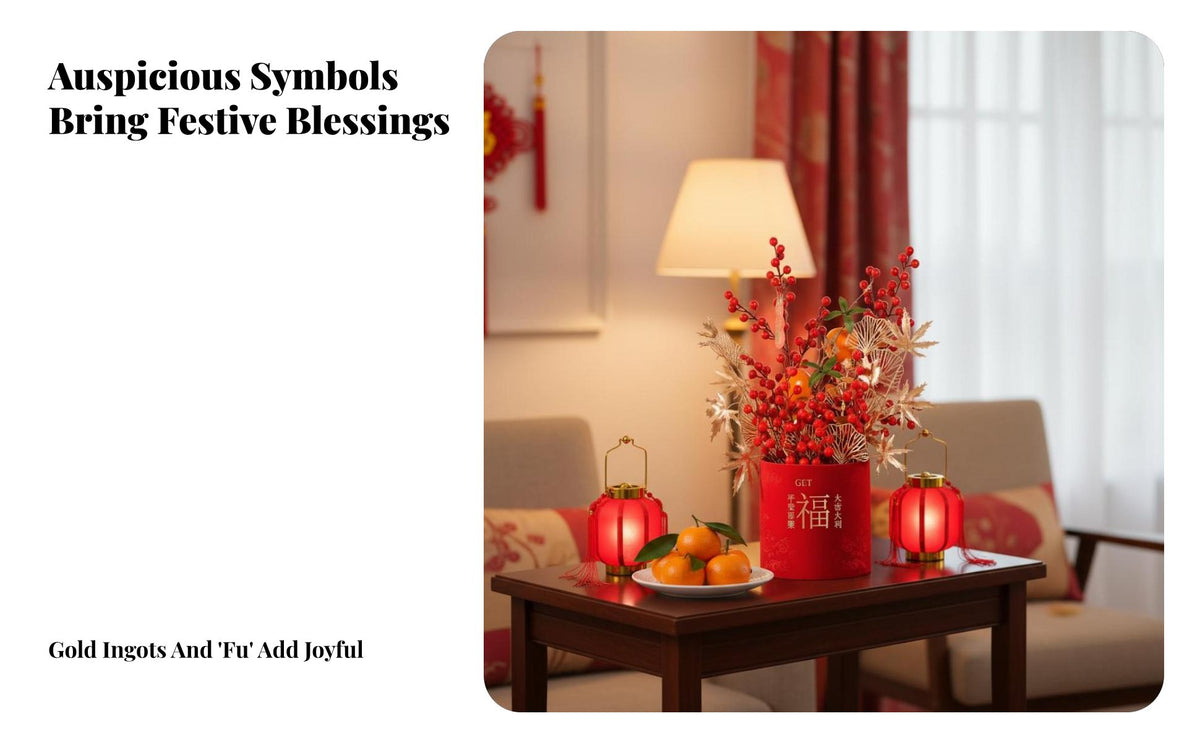 Chinese New Year Blessing Container, DIY Kit, Faux Flower Decor, Resin, Home Decor