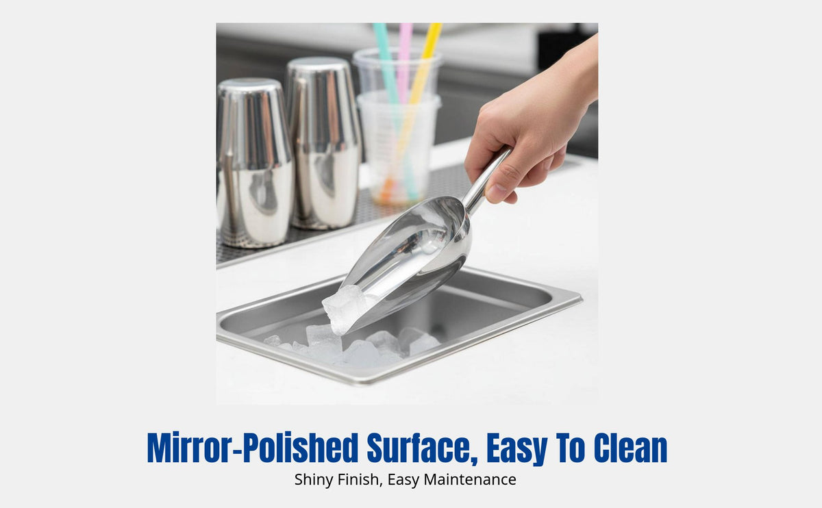 Stainless Steel Ice Ladle, Thickened Food Grade, Versatile for Milk Tea Shop, Supermarket, Grain