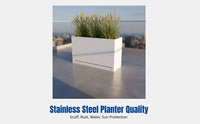 Outdoor Planter Box, Modular Flower Box with Water Tray, Galvanized Steel, Patio Rooftop Garden