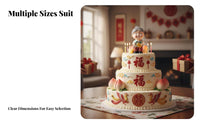 Longevity Cake Topper, Elderly Couple, Birthday, Blessing, Family Party