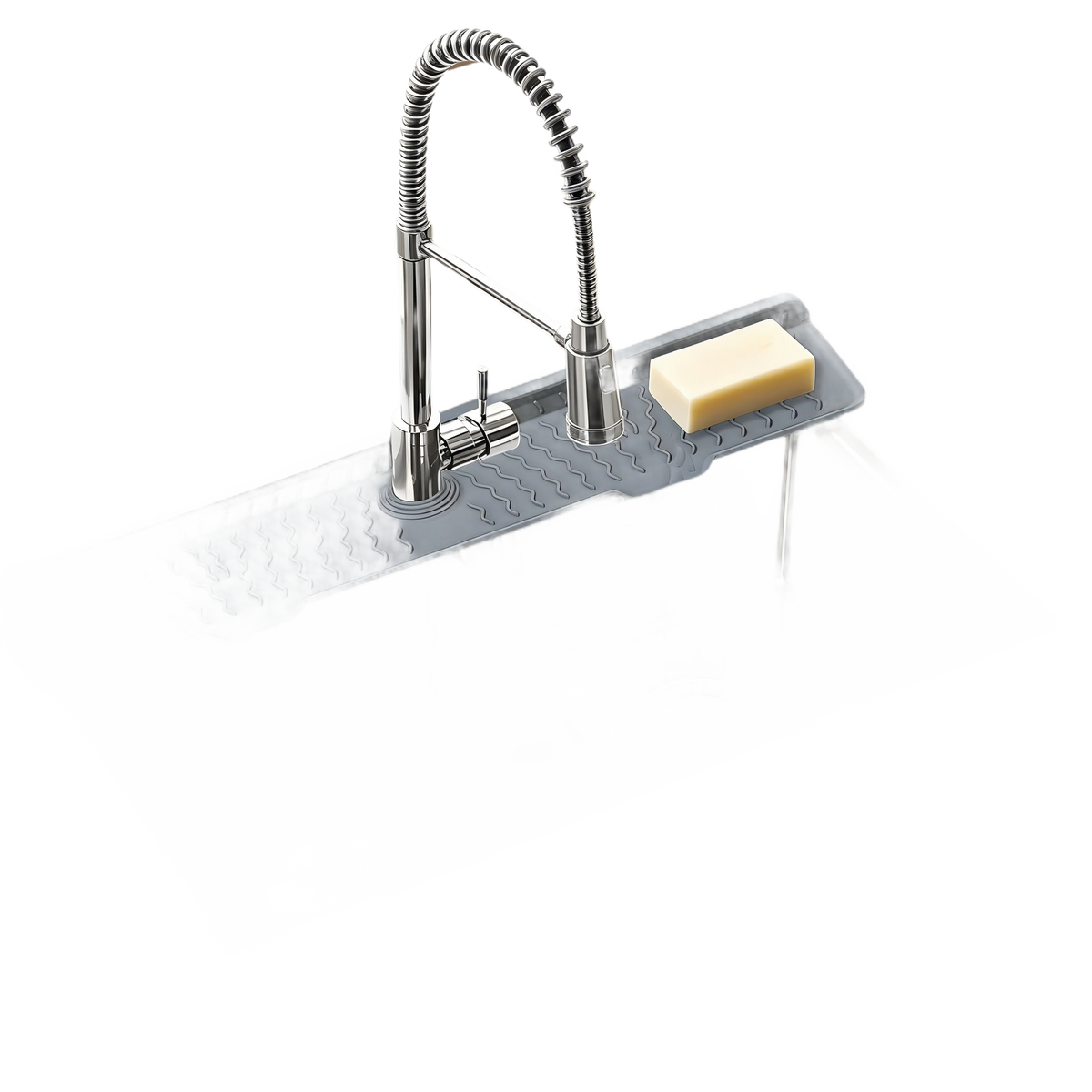 Kitchen Sink Faucet Drain Mat Food-Grade Silicone, Splash-Proof, Cut-to-Size