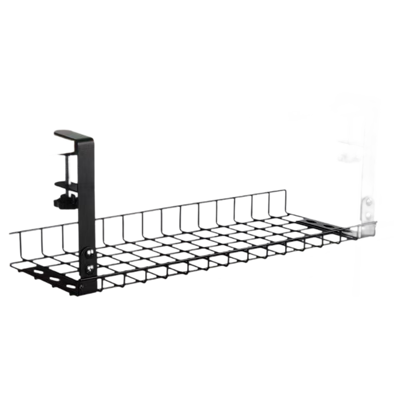 No-Punch Under-Desk Storage Rack with Cable and Socket Organizer