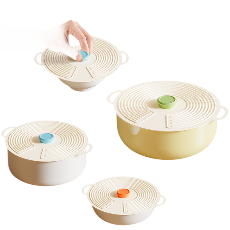 Food Grade Silicone Fresh-Keeping Cover Multi-Size Microwave Splash-Proof Sealing Cover for Kitchen and Refrigerator