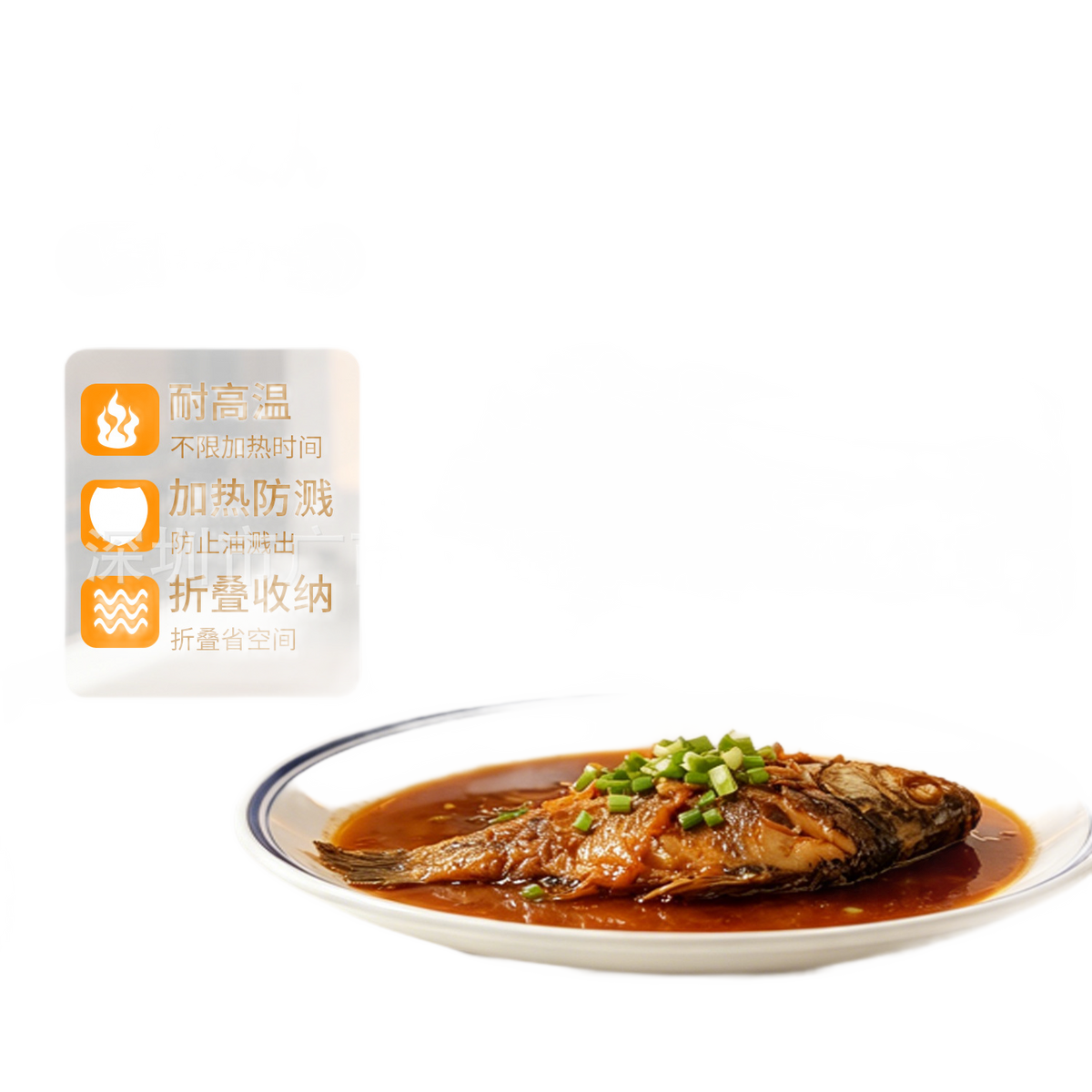Food-Grade Silicone Foldable Food Cover with Anti-Odor and Microwave Splash-Proof Features