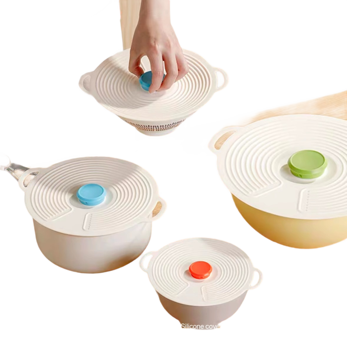 Reusable Food-Grade Silicone Universal Sealing Lids for Pots, Bowls, Plates, and Cups with Microwave Splash-Proof Cover